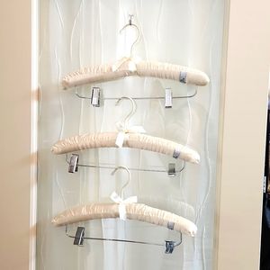 3 Vintage Appleseed Lingerie Padded Satin Hangers